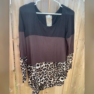 Tri colored Leopard Top